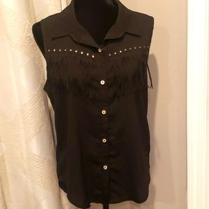 Living Doll Fringe Button Up